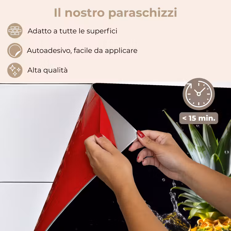 Paraschizzi cucina - Ananas - Frutta - Acqua - Piante - Nero — 4