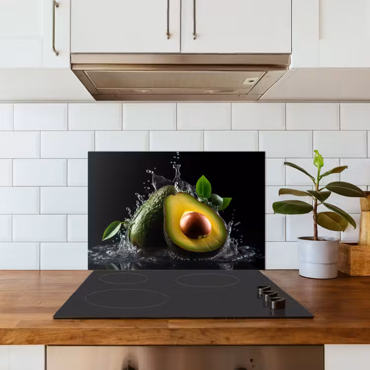 Paraschizzi cucina - Avocado - Verdura - Foglia - Acqua - Nero - Verde — 3