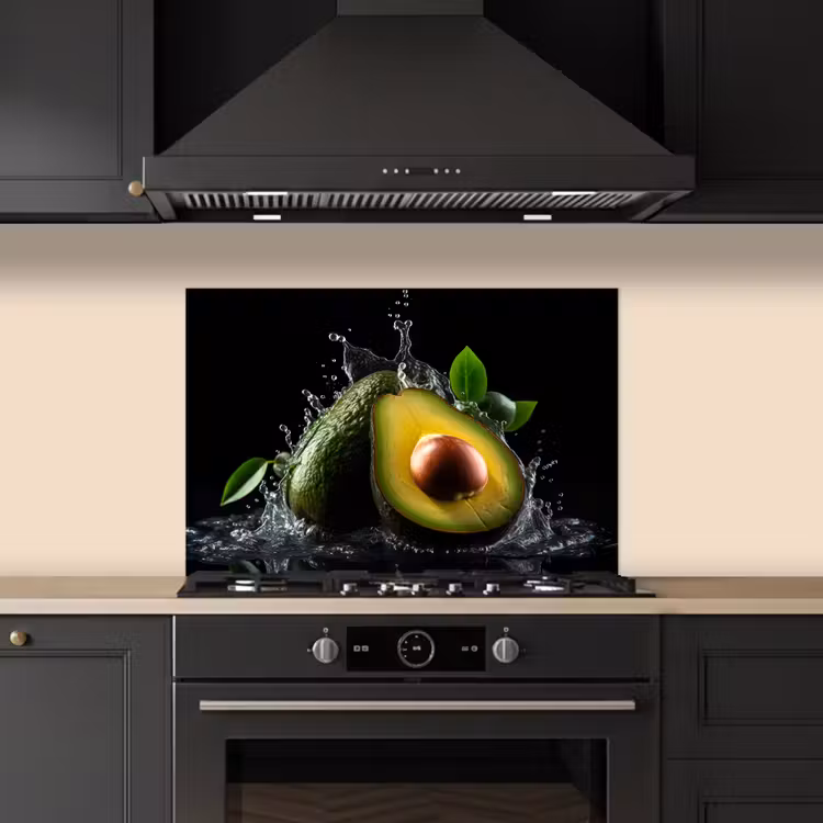 Paraschizzi cucina - Avocado - Verdura - Foglia - Acqua - Nero - Verde — 5