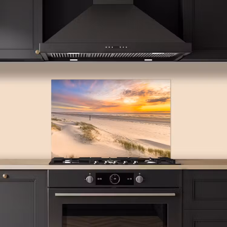 Paraschizzi cucina - Bagliore serale su dune e mare — 5
