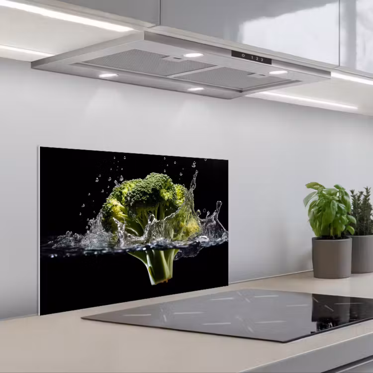 Paraschizzi cucina - Broccoli - Verde - Acqua - Nero — 1