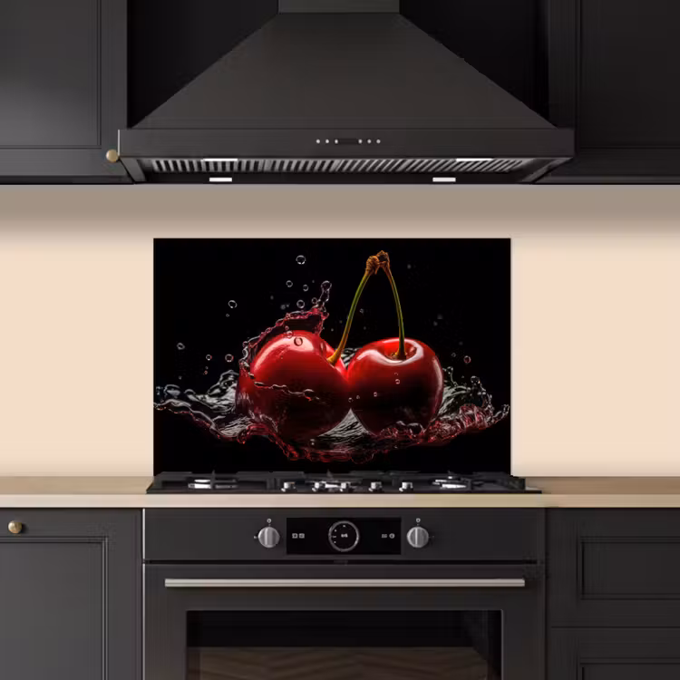 Paraschizzi cucina - Ciliegia - Rosso - Frutta - Acqua - Nero — 5