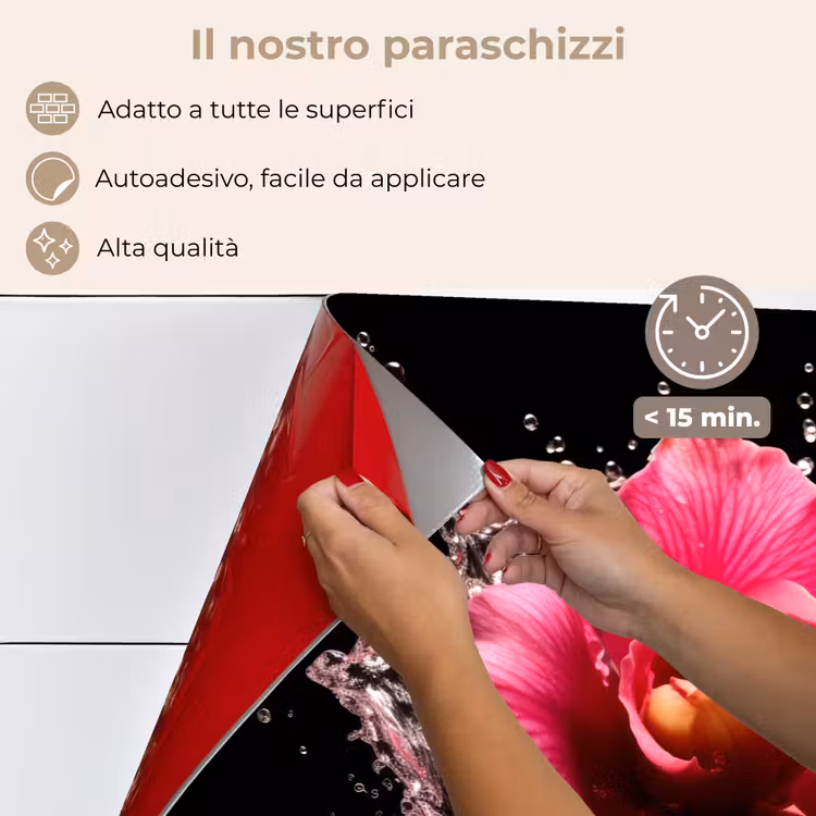 Paraschizzi cucina - Fiori - Rosa - Acqua - Nero - Botanica - Natura — 4