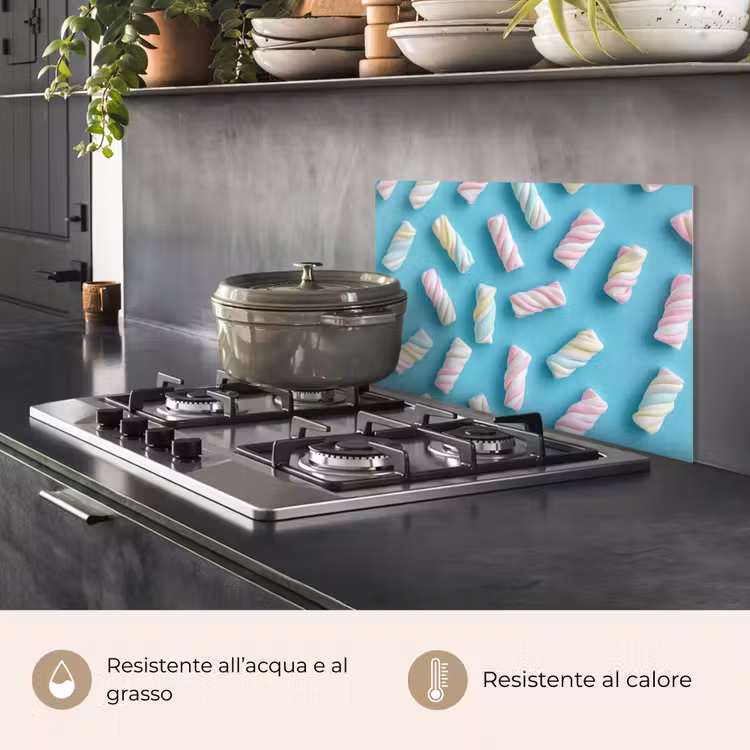 Paraschizzi cucina - Bacon - Pastello - Caramelle - Blu — 2