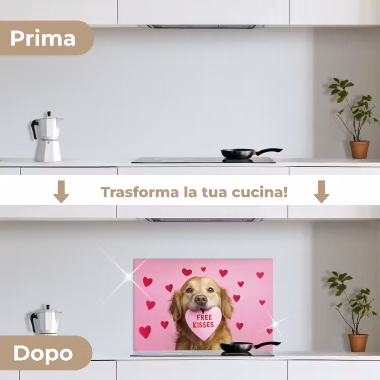 Paraschizzi cucina - Cane - Bacio - San Valentino - Cuori — 7