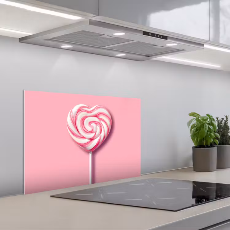 Paraschizzi cucina - Caramella - Lecca-lecca - Cuore - Rosa — 1