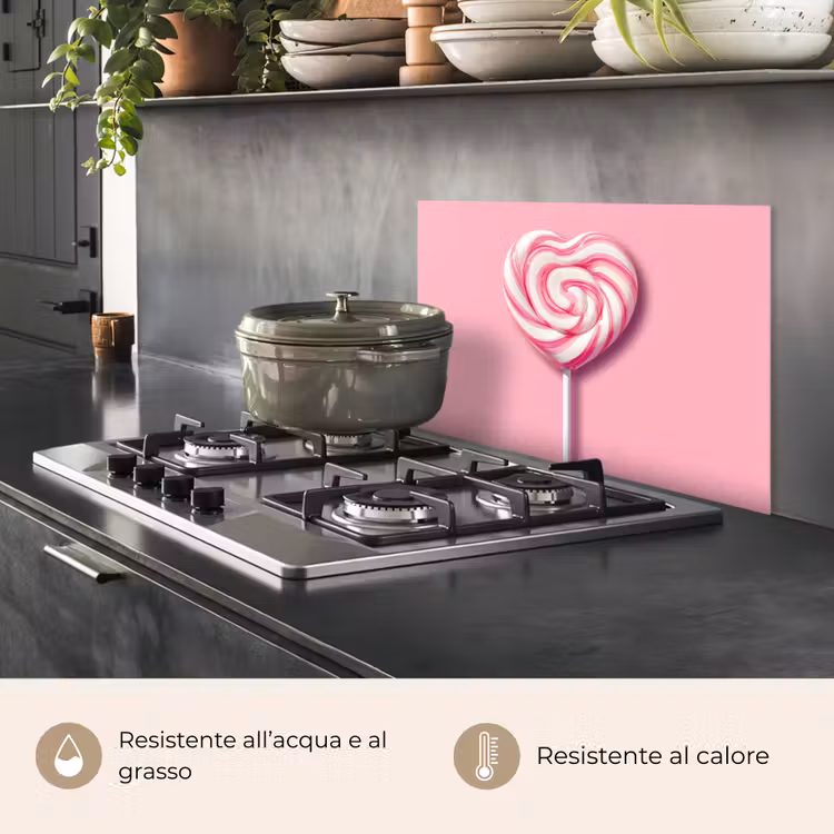 Paraschizzi cucina - Caramella - Lecca-lecca - Cuore - Rosa — 2