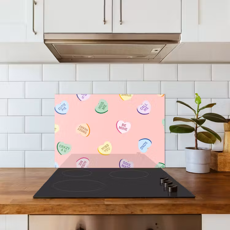 Paraschizzi cucina - Cuore - Caramelle - Pastello - Testo — 3