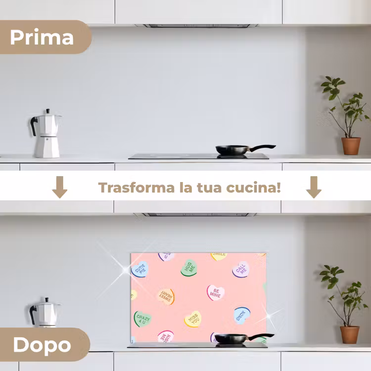Paraschizzi cucina - Cuore - Caramelle - Pastello - Testo — 7