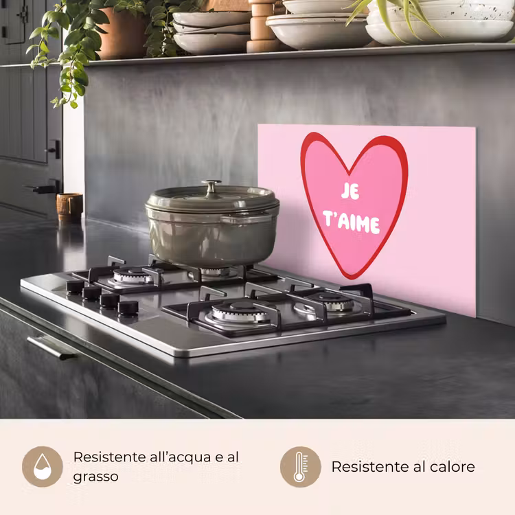 Paraschizzi cucina - Cuore - Francese - San Valentino - Rosa — 2