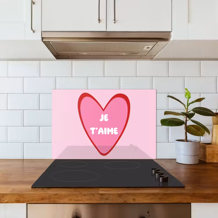 Paraschizzi cucina - Cuore - Francese - San Valentino - Rosa — 3