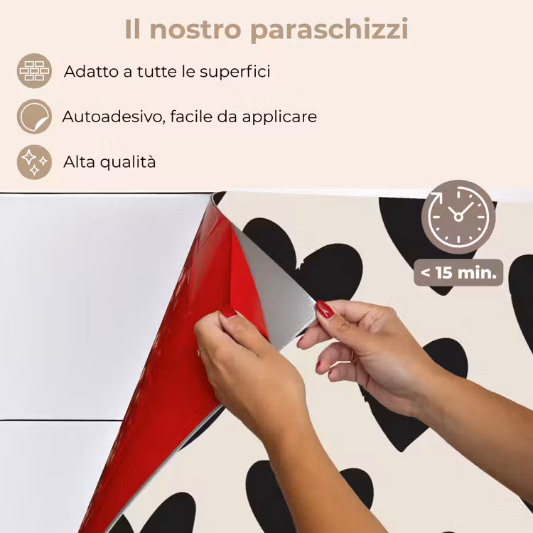 Paraschizzi cucina - Cuori - Nero - Beige — 4
