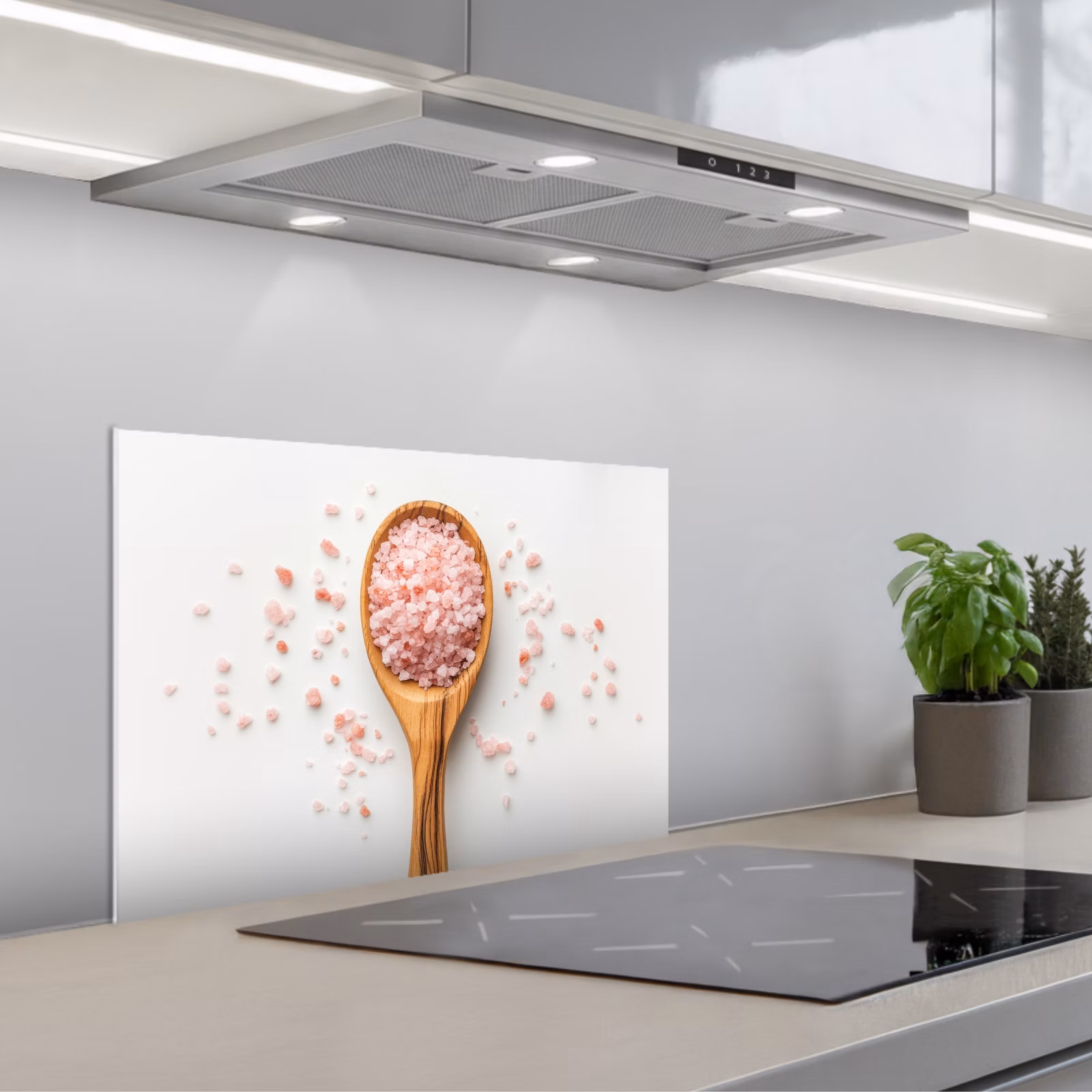 Paraschizzi cucina - Cucchiaio - Sale - Rosa — 1