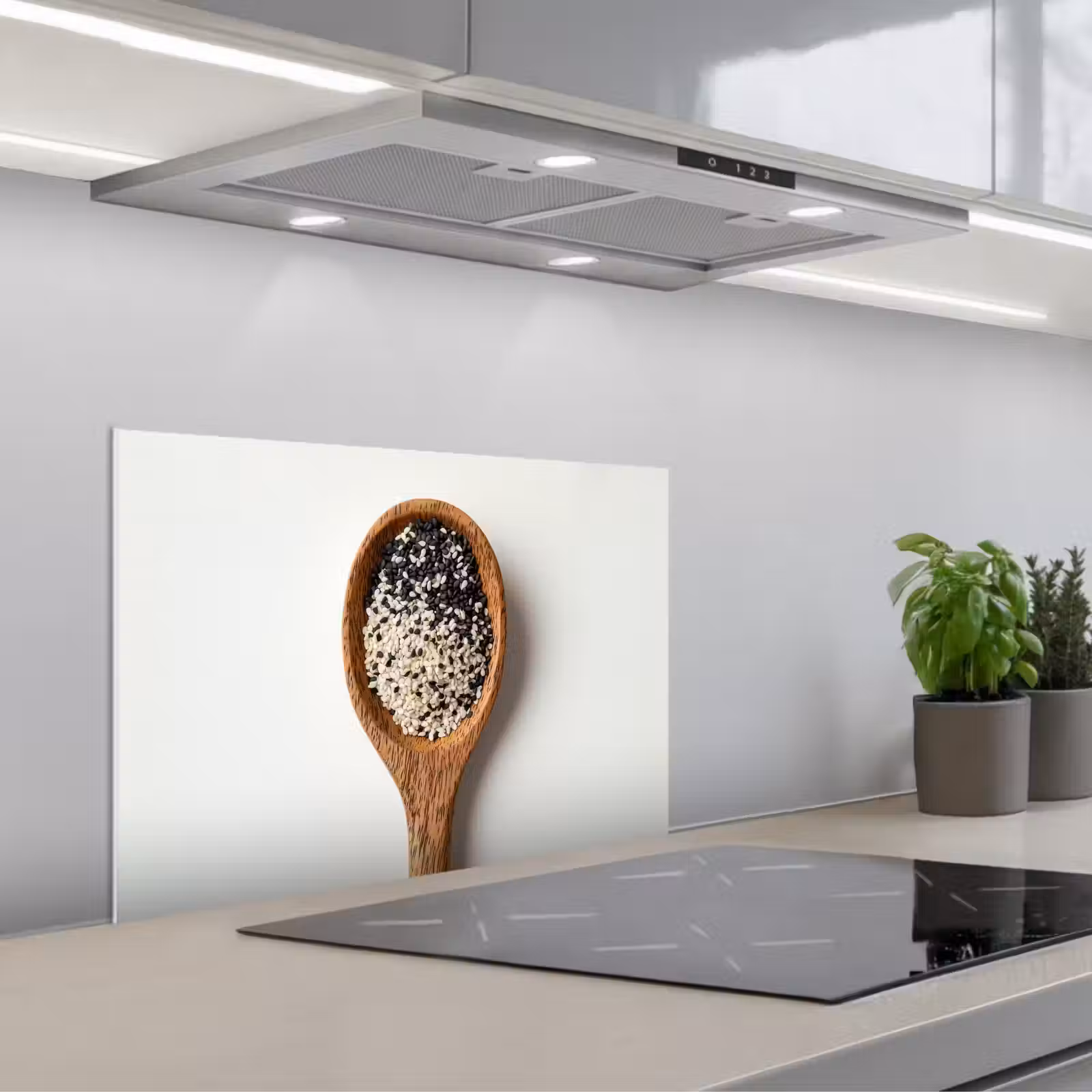 Paraschizzi cucina - Cucchiaio - Sesamo - Bianco — 1