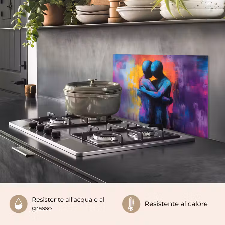 Paraschizzi cucina - Abbracciare - Corpi - Viola — 2