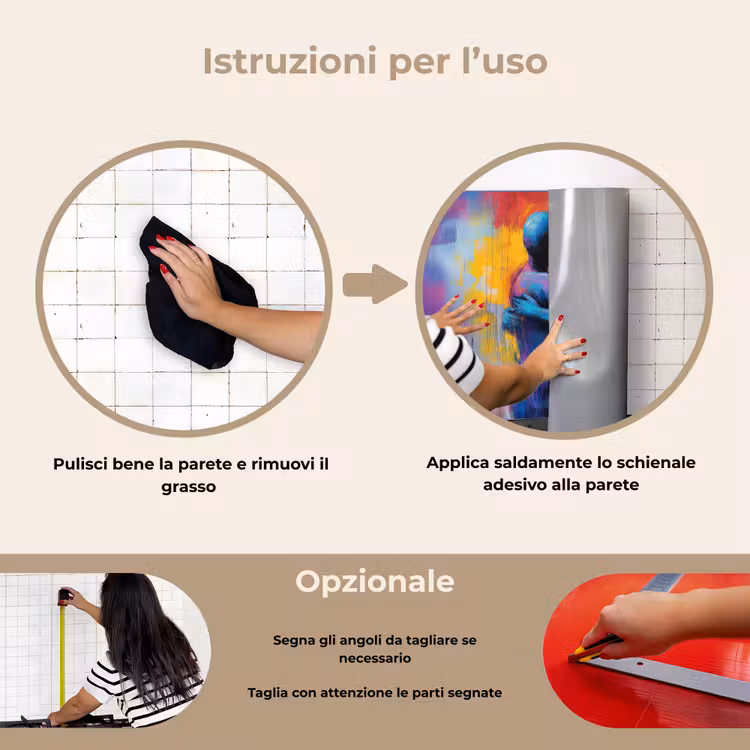 Paraschizzi cucina - Abbracciare - Corpi - Viola — 6