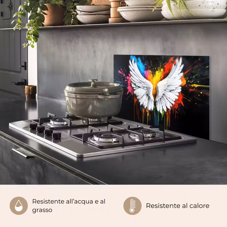 Paraschizzi cucina - Ali - Schizzi di vernice - Colorati — 2