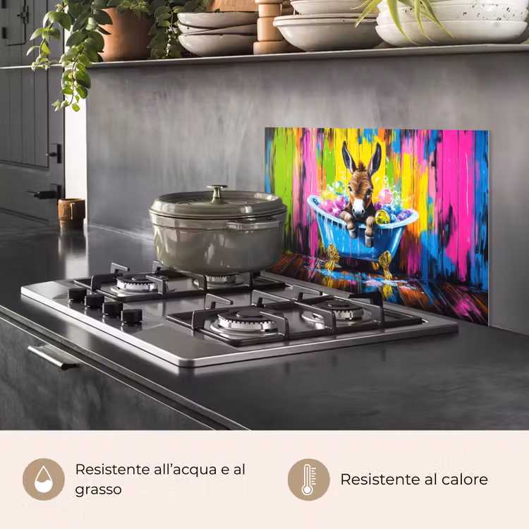 Paraschizzi cucina - Asino - Vasca da bagno - Rosa - Schiuma — 2