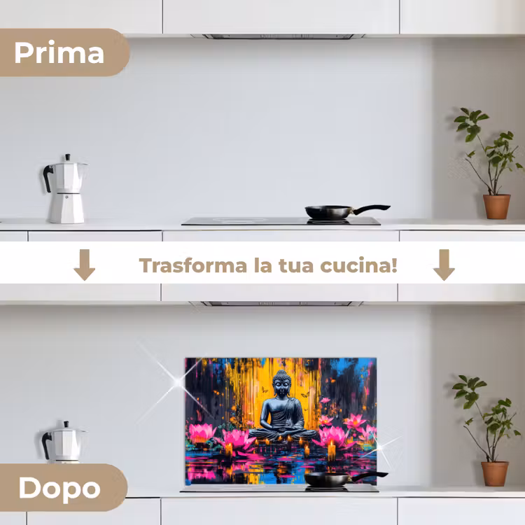 Paraschizzi cucina - Buddha - Fiori - Candele - Giallo — 7