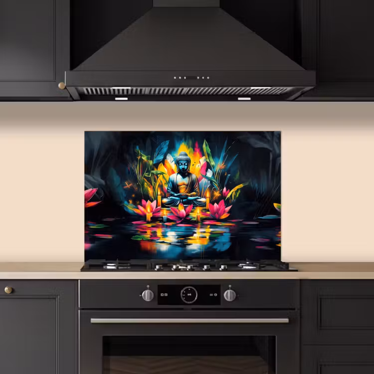 Paraschizzi cucina - Candele - Fiori - Buddha - Acqua — 5