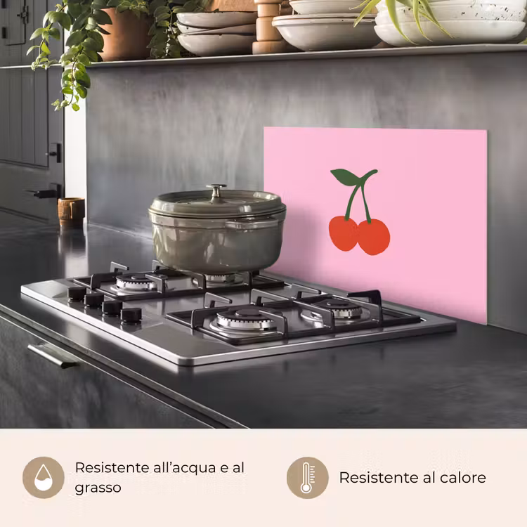 Paraschizzi cucina - Ciliegie - Rosa - Illustrazione — 2