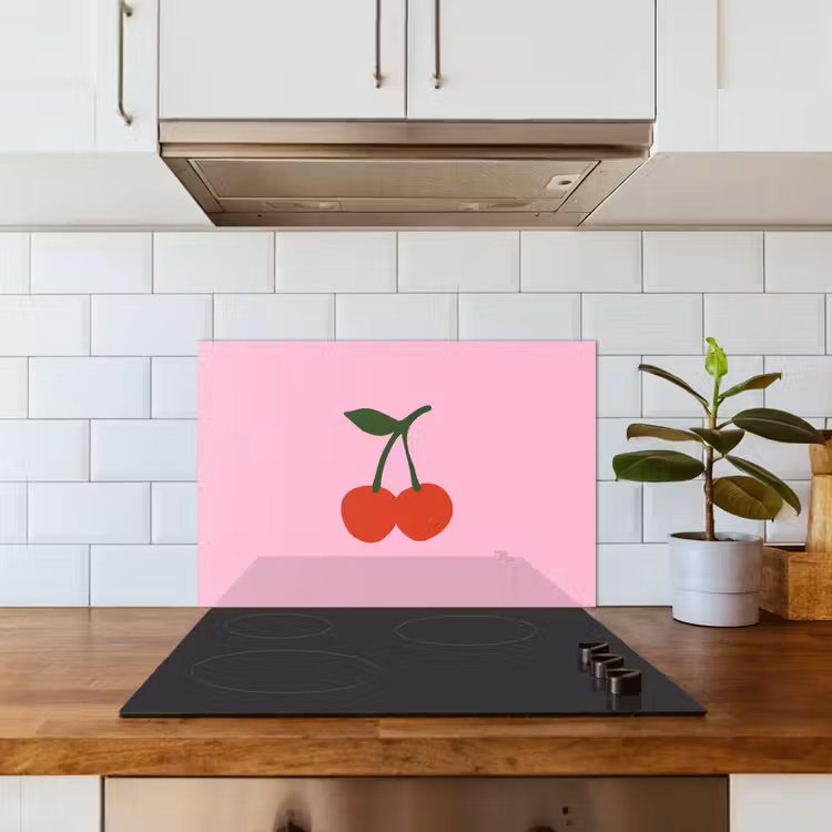 Paraschizzi cucina - Ciliegie - Rosa - Illustrazione — 3