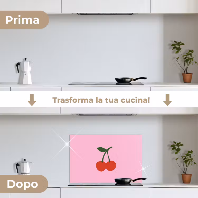 Paraschizzi cucina - Ciliegie - Rosa - Illustrazione — 7