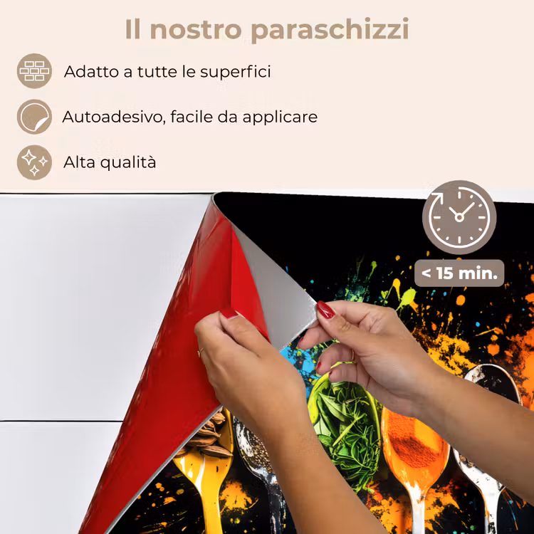 Paraschizzi cucina - Cucchiai - Spezie - Moderno - Graffiti - Vernice - Colorato — 4
