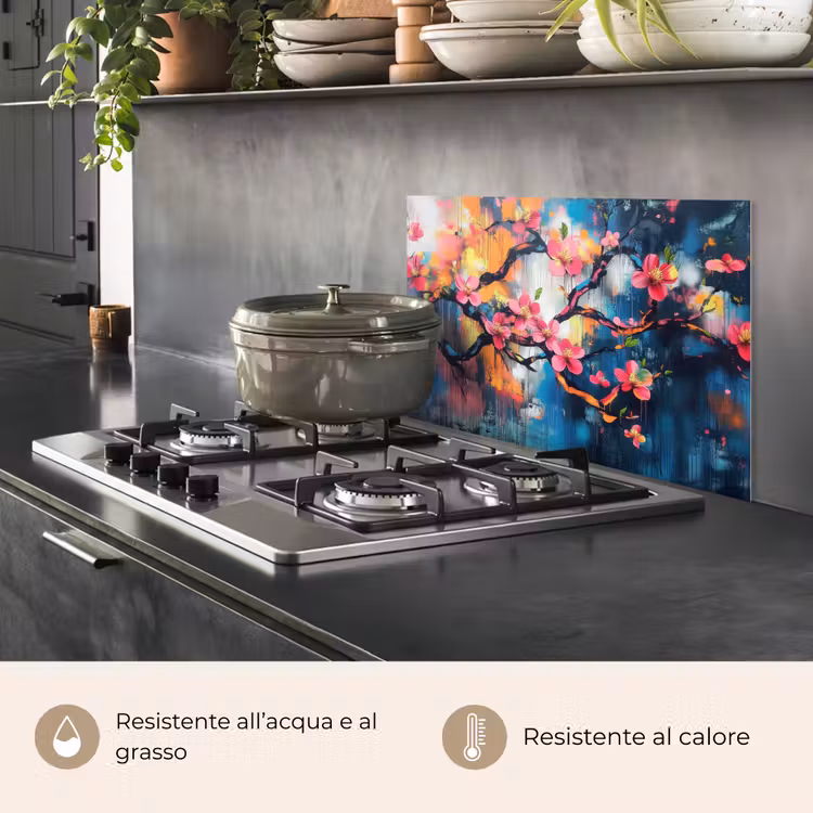 Paraschizzi cucina - Fiori - Ramo - Artistico - Rosa — 2