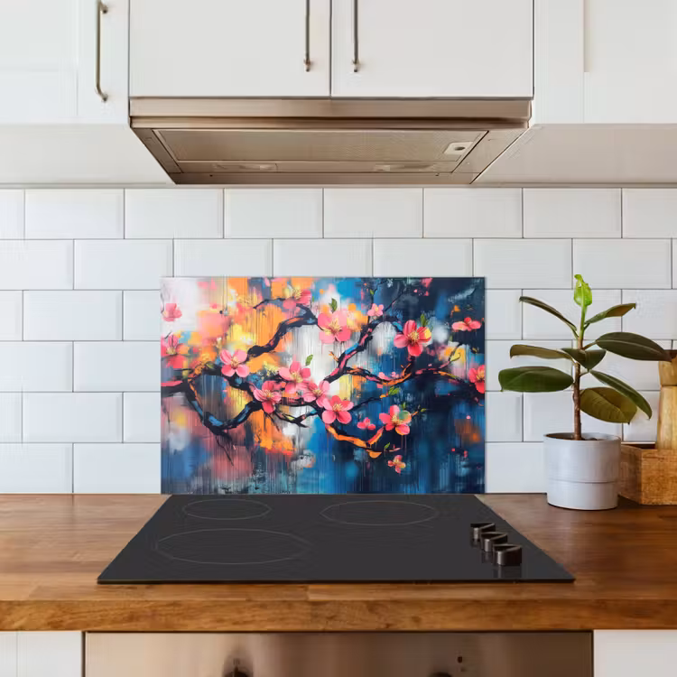 Paraschizzi cucina - Fiori - Ramo - Artistico - Rosa — 3