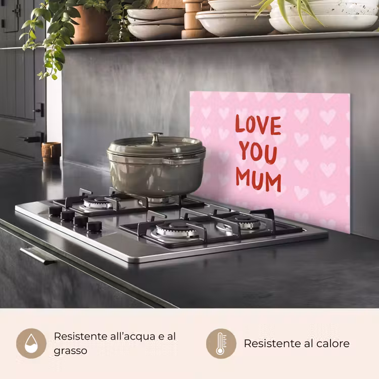 Paraschizzi cucina - Amore - Citazione - Madre - Rosso — 2