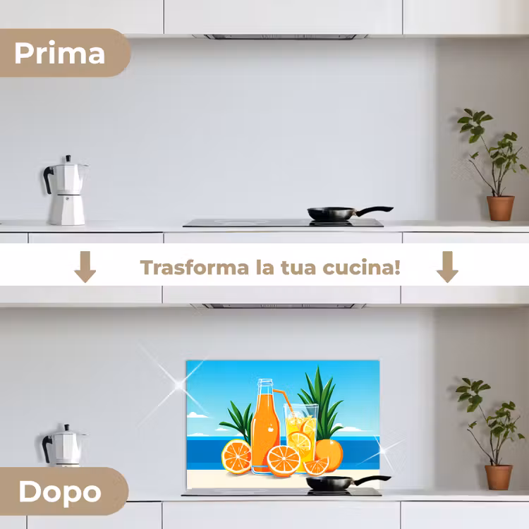 Paraschizzi cucina - Arance - Cubetti di ghiaccio - Mare - Illustrazione — 7