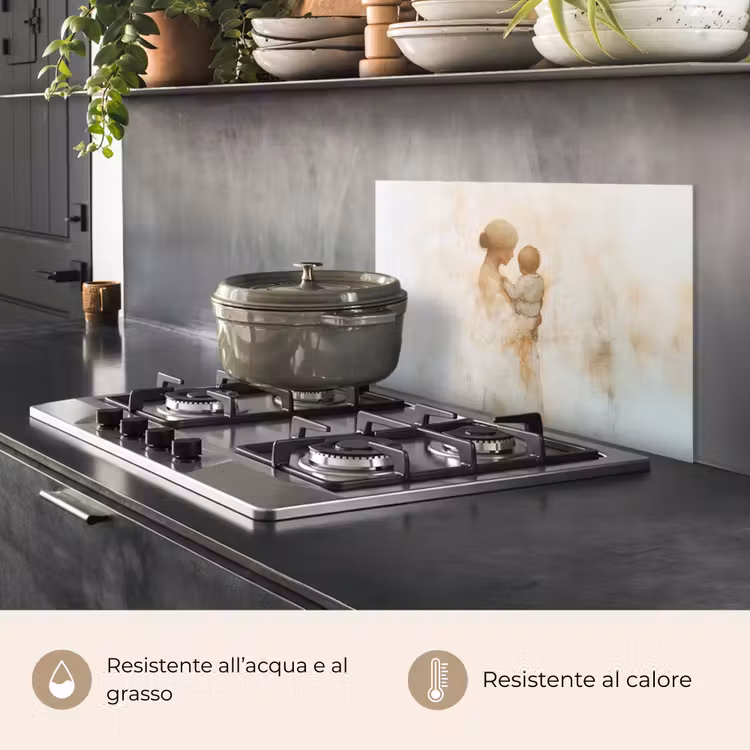Paraschizzi cucina - Bambino - Madre - Acquerello — 2