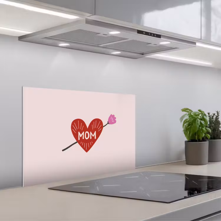 Paraschizzi cucina - Cuore - Rosso - Fiore - Madre — 1
