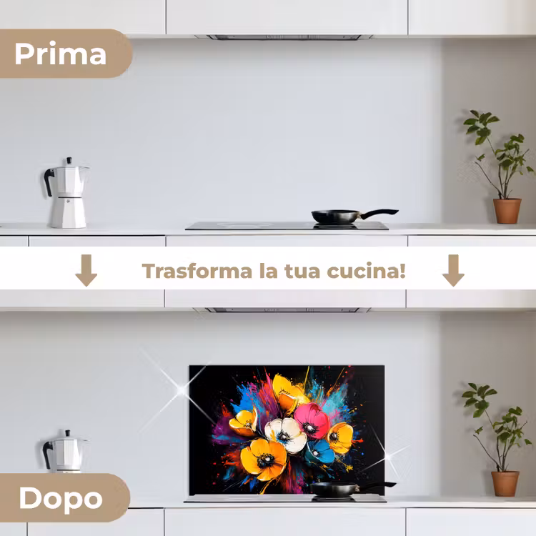Paraschizzi cucina - Fiori - Colorati - Graffiti - Moderni - Bouquet — 7