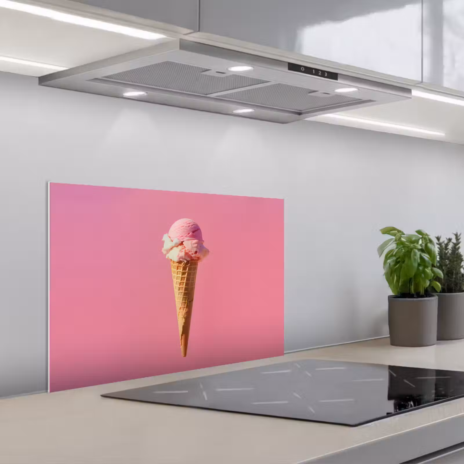 Paraschizzi cucina - Corno - Paletta per gelato - Rosa — 1