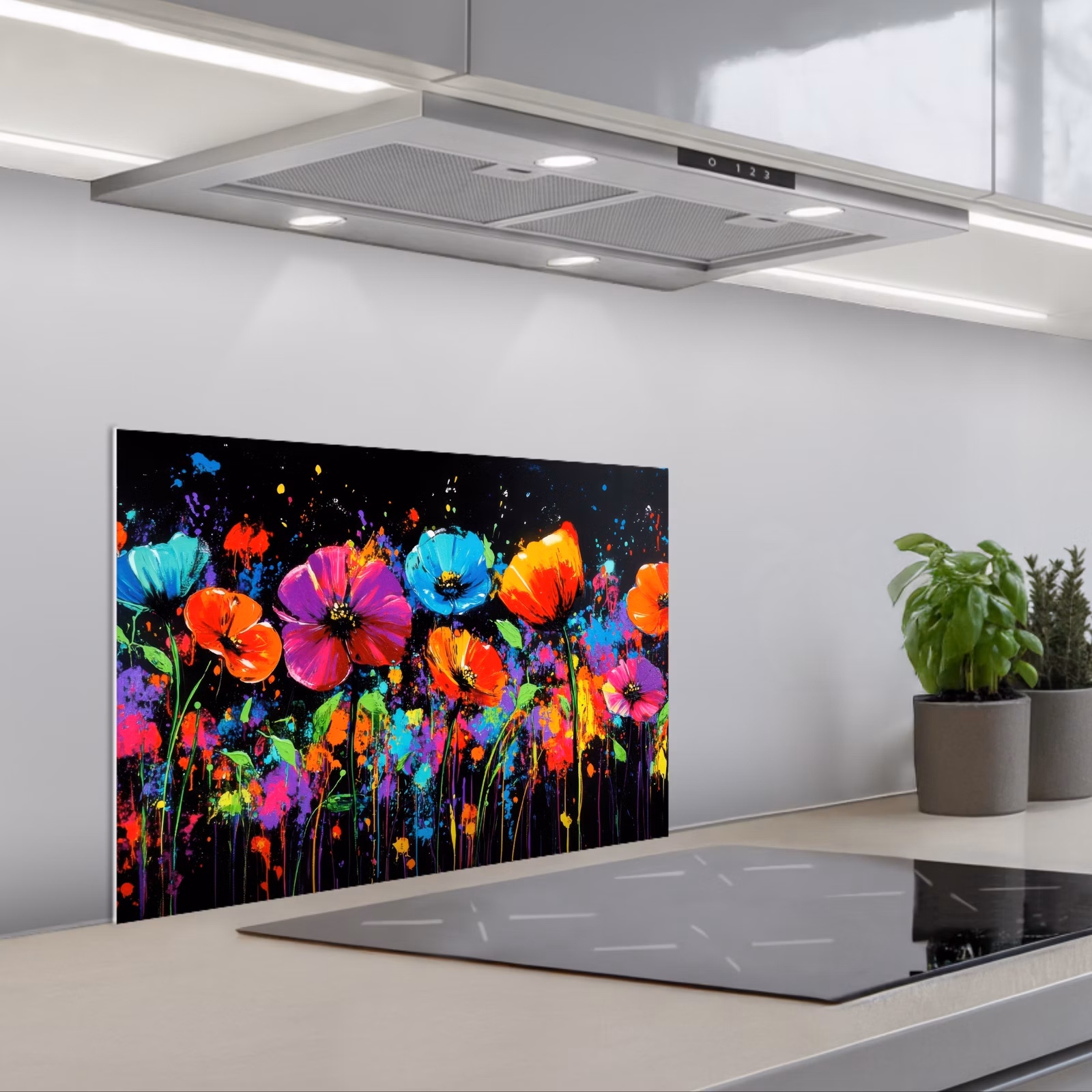 Paraschizzi cucina - Fiori - Colorati - Spruzzi — 1