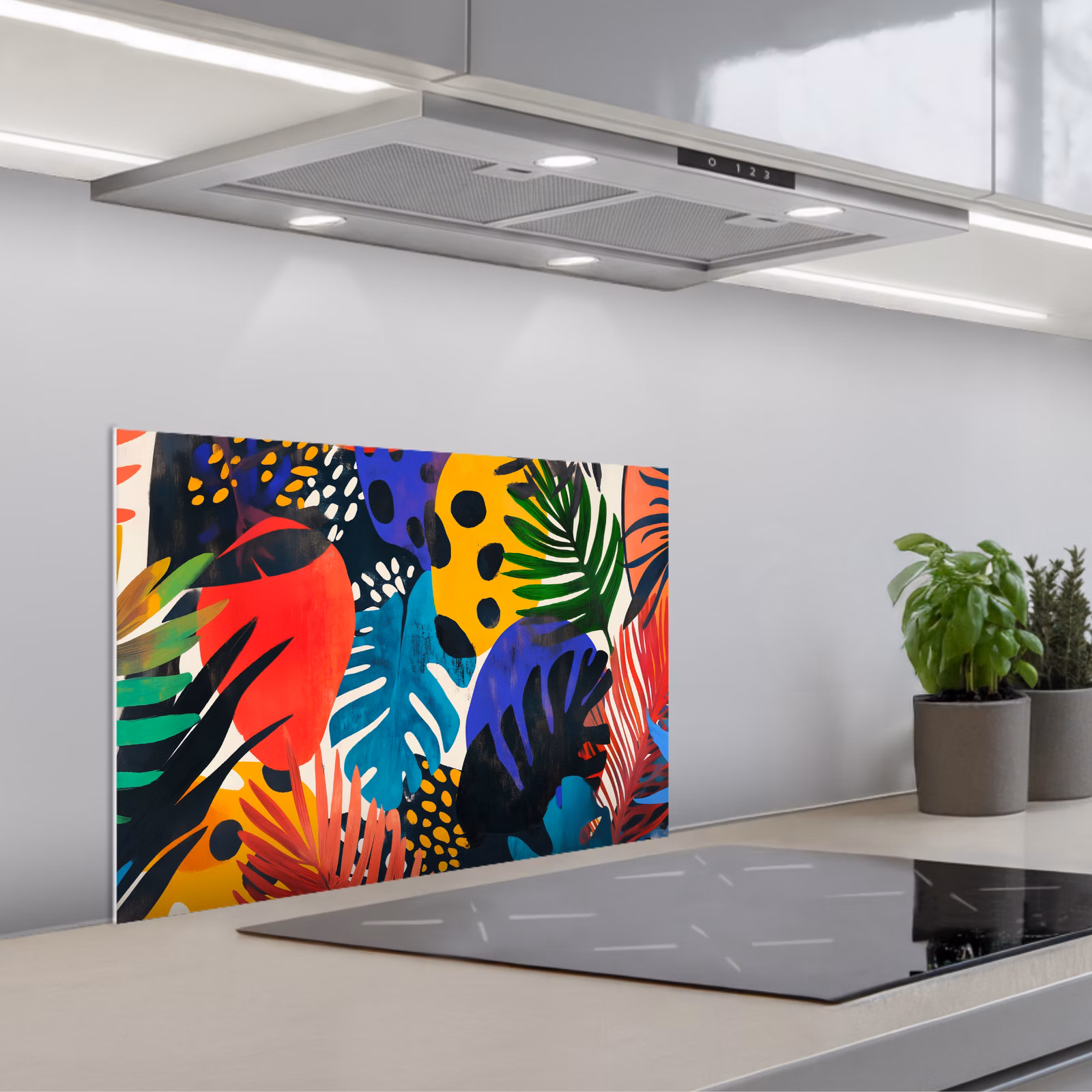 Paraschizzi cucina - Foglie - Forme - Astratto - Colorato — 1