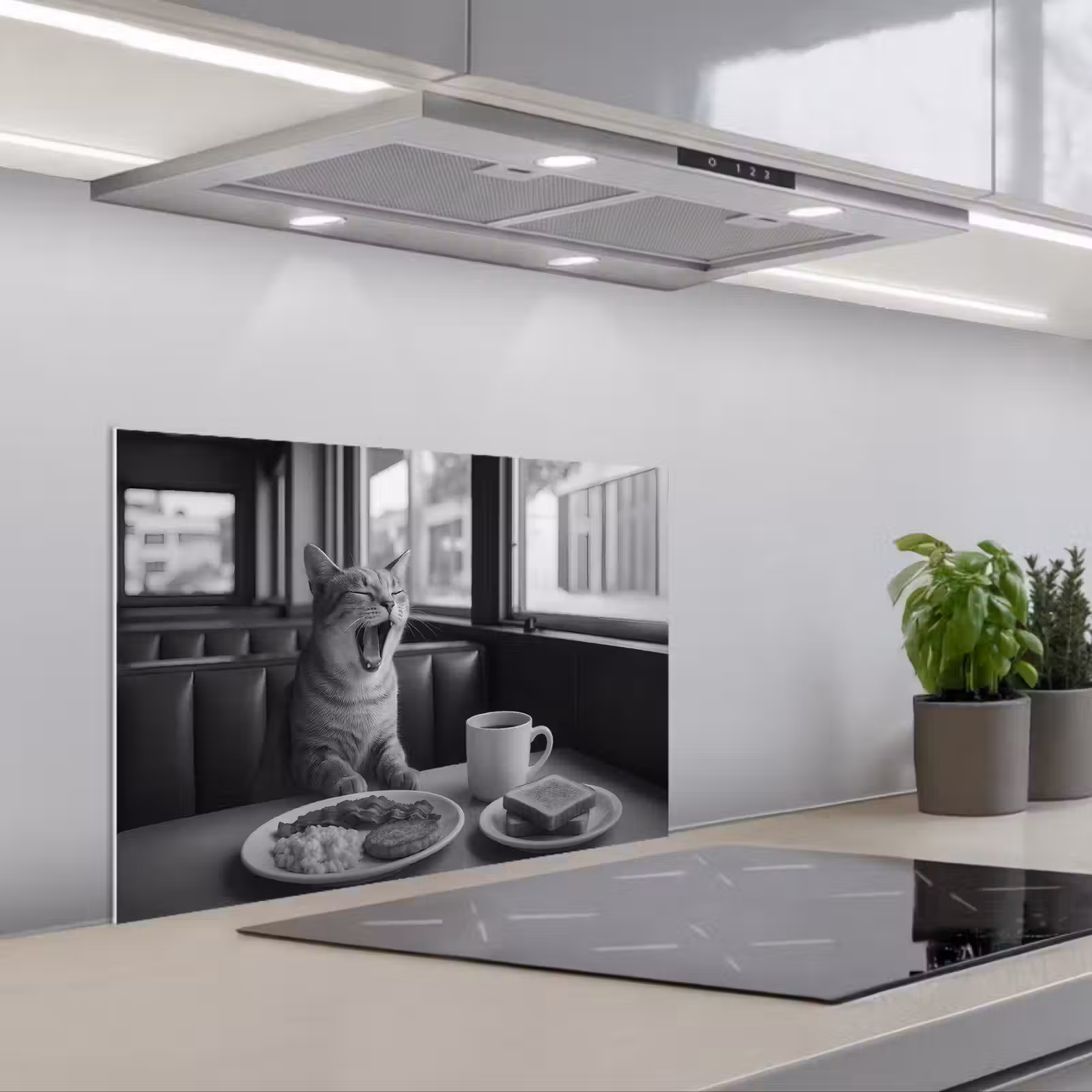 Paraschizzi cucina - Gatto - Caffè - Pane - Nero — 1