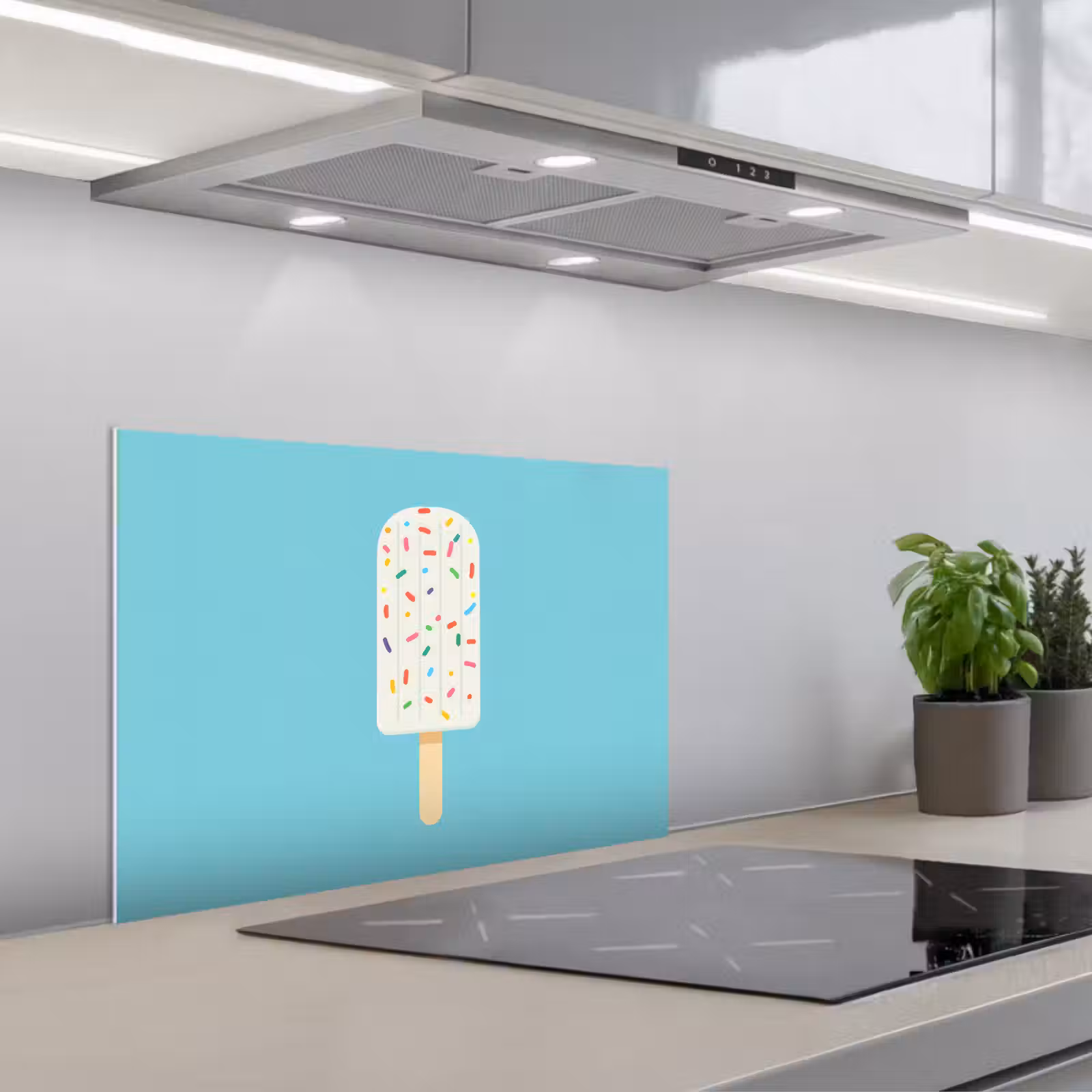 Paraschizzi cucina - Gelato - Bastoncino - Spolverini - Azzurro — 1