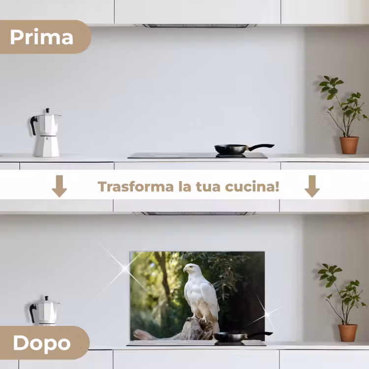 Paraschizzi cucina - Aquila - Legno - Bianco - Piante — 7