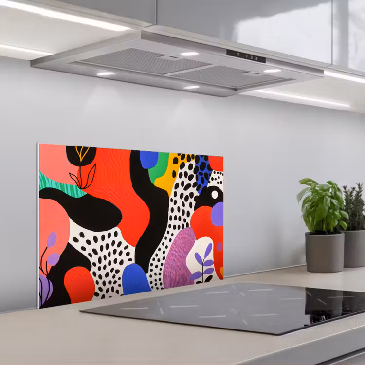 Paraschizzi cucina - Astratto - Forme - Colori - Puntini — 1
