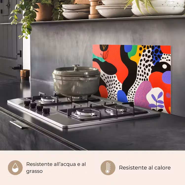 Paraschizzi cucina - Astratto - Forme - Colori - Puntini — 2