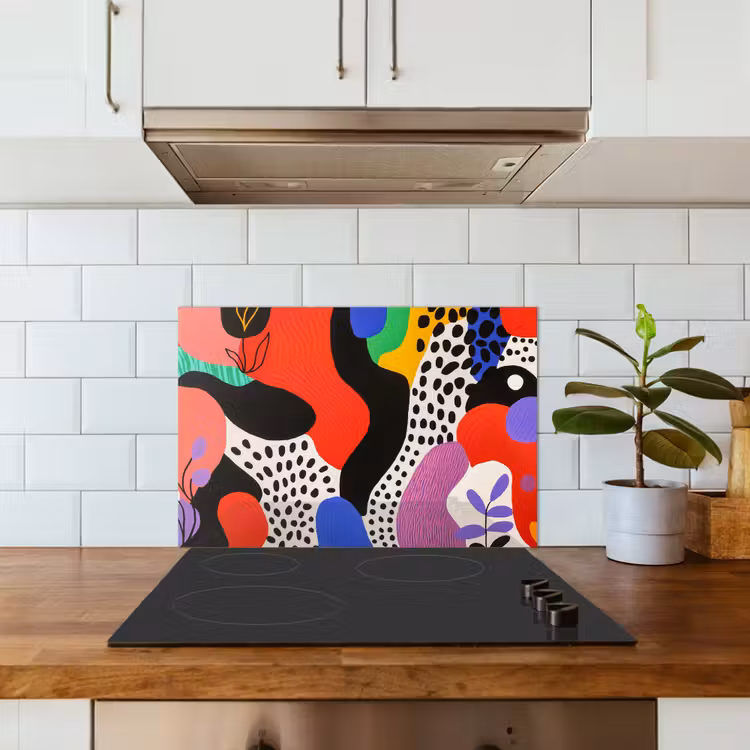 Paraschizzi cucina - Astratto - Forme - Colori - Puntini — 3