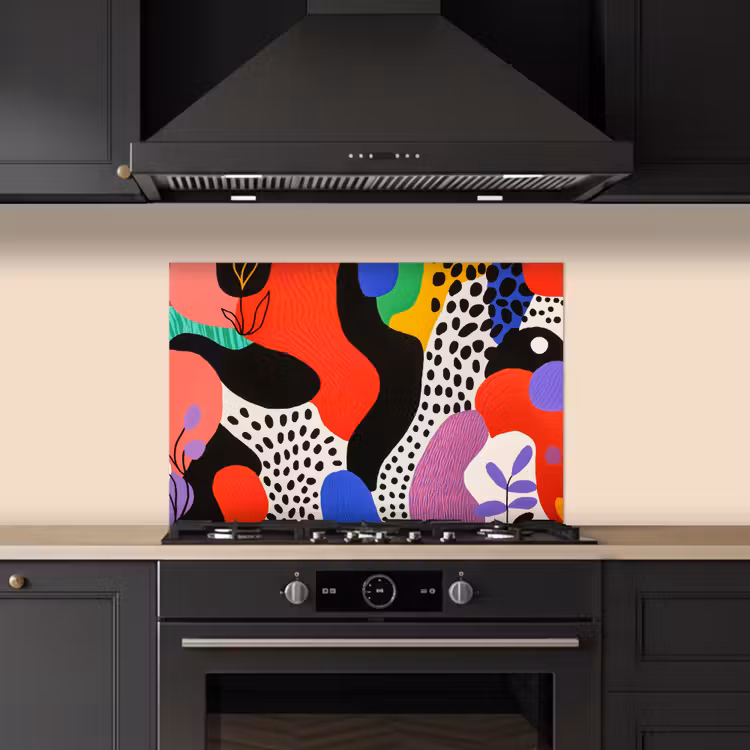 Paraschizzi cucina - Astratto - Forme - Colori - Puntini — 5