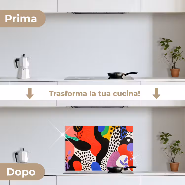 Paraschizzi cucina - Astratto - Forme - Colori - Puntini — 7