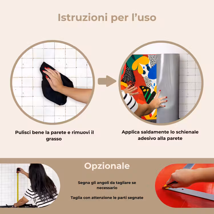Paraschizzi cucina - Astratto - Piante - Forme - Colorato — 6