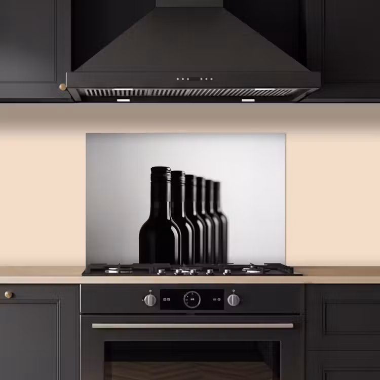 Paraschizzi cucina - Bottiglie di vino - Nero - Minimalista — 5