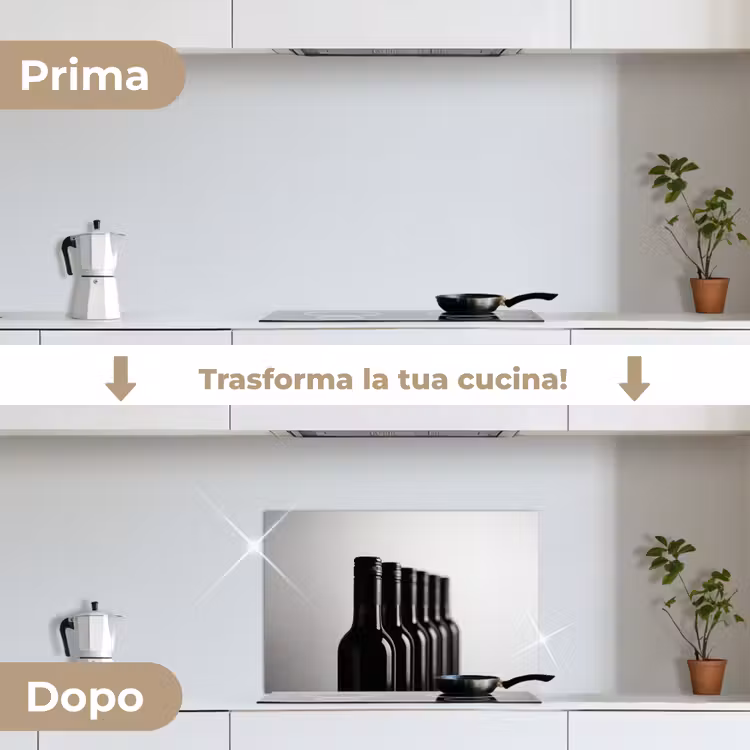 Paraschizzi cucina - Bottiglie di vino - Nero - Minimalista — 7