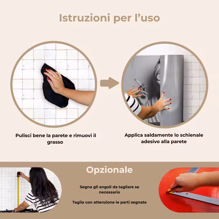 Paraschizzi cucina - Donna - Maschera - Vino - Sigaretta — 6